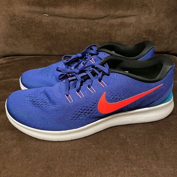 NEW NIKE FREE RN Mens Running Shoes Blue Black Cobalt Size 12 US 46 EUR 11 UK - Picture 3 of 12